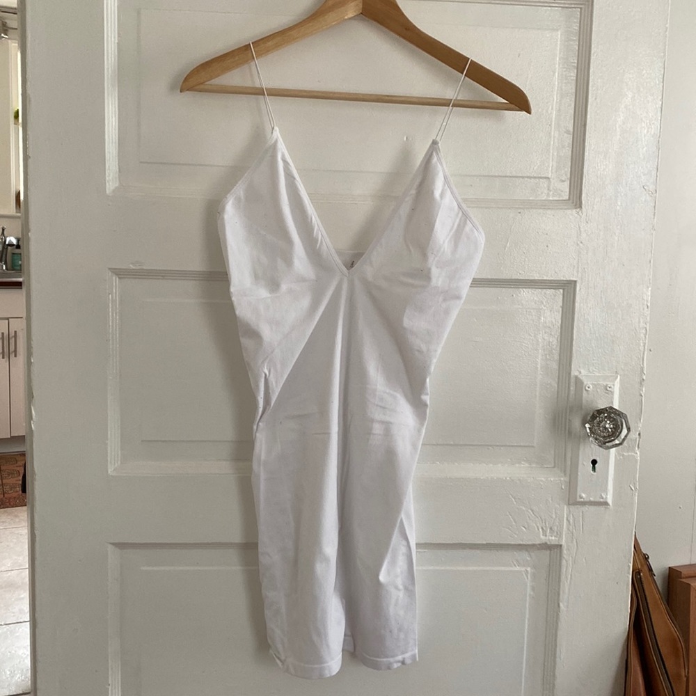 Free People Intimates Deep V White Slip